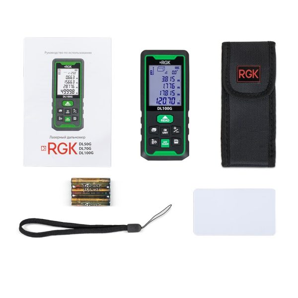 Лазерный дальномер RGK DL100G - зеленый луч — изображение 3