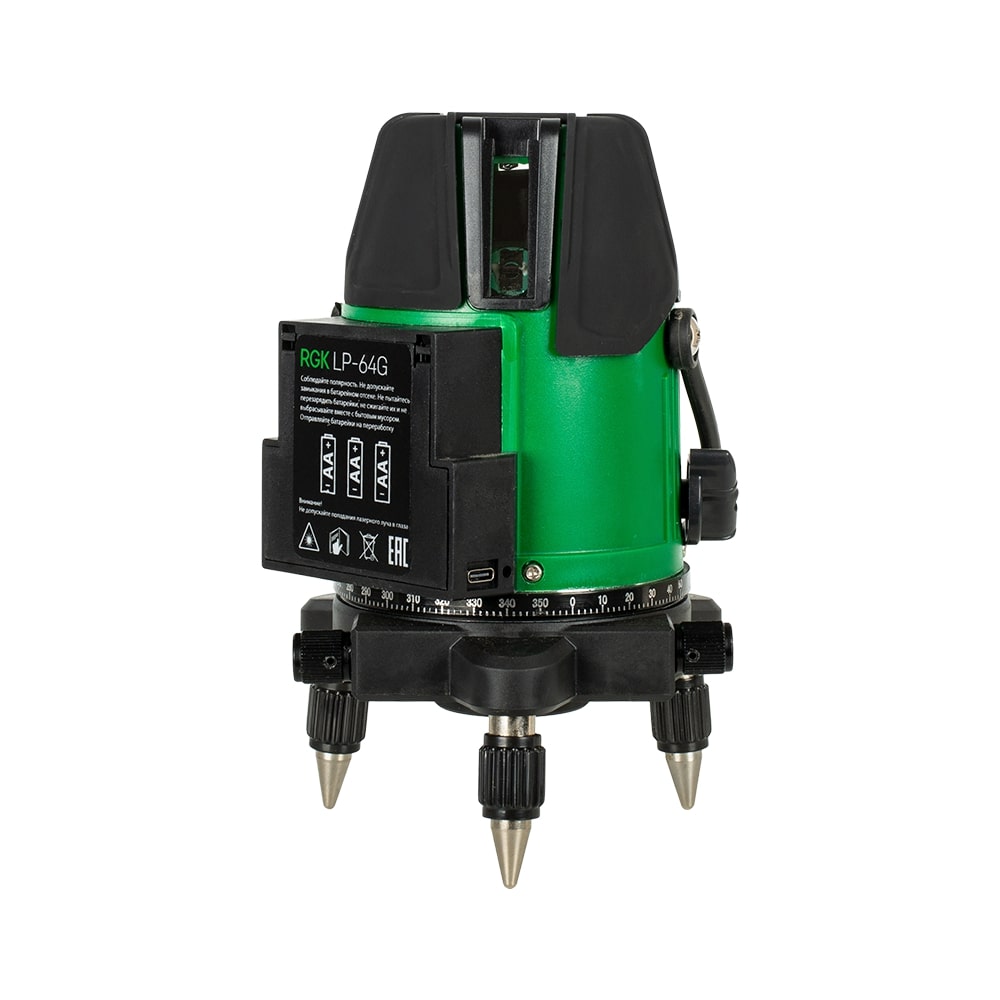 Комплект: лазерный уровень RGK LP-64G + штатив RGK LET-170 — изображение 3