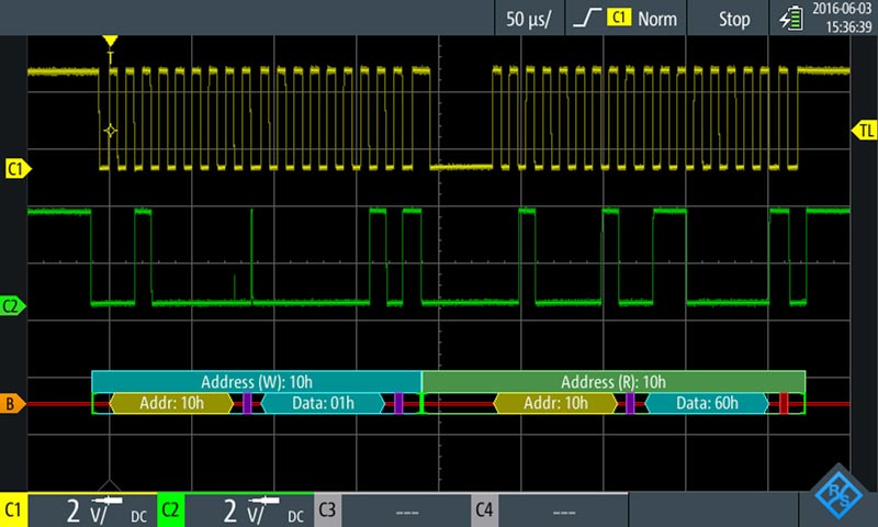 Опция синхронизации и декодирования последовательных шин данных I2C/SPI Rohde  Schwarz RTA...