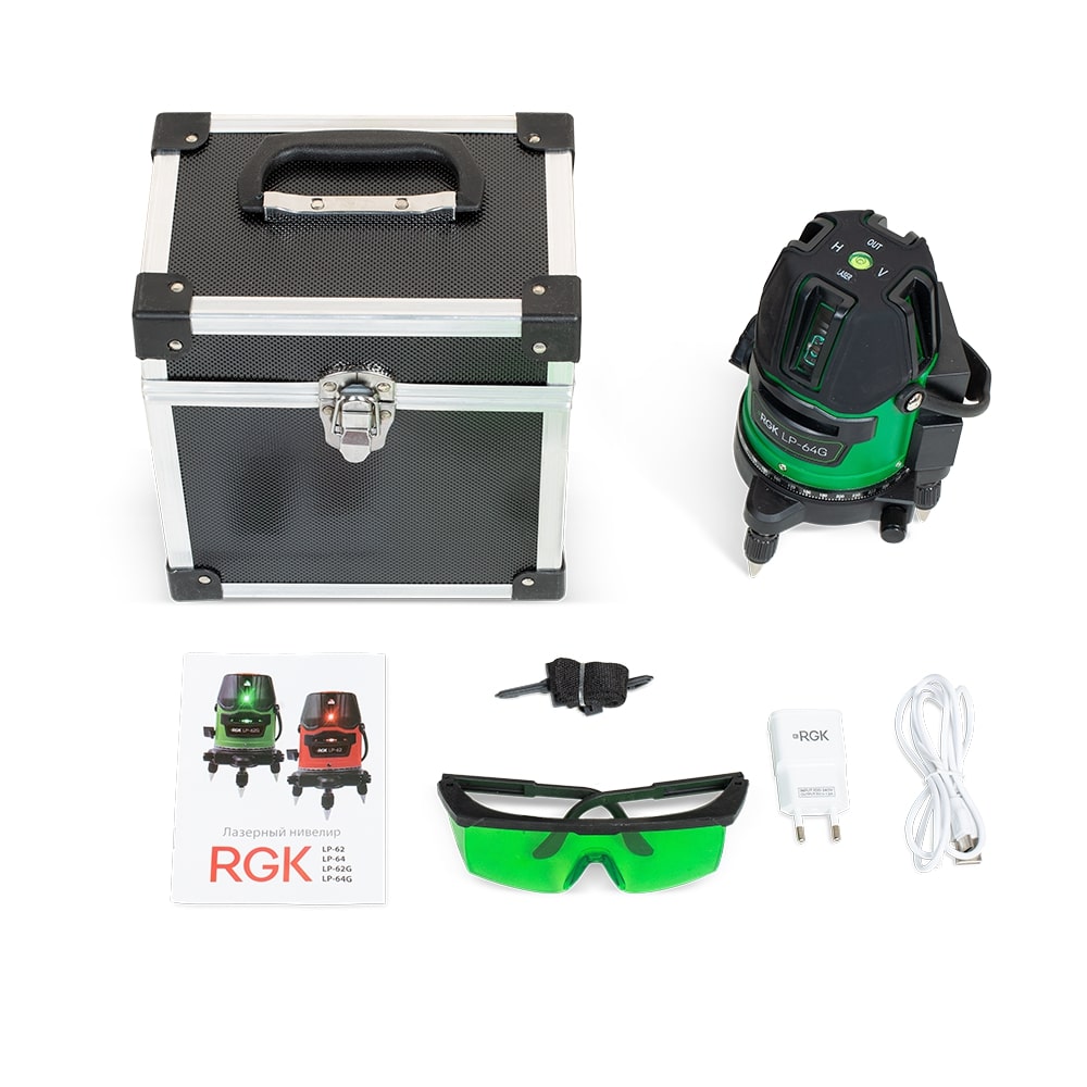 Комплект: лазерный уровень RGK LP-64G + штатив RGK LET-170 — изображение 8