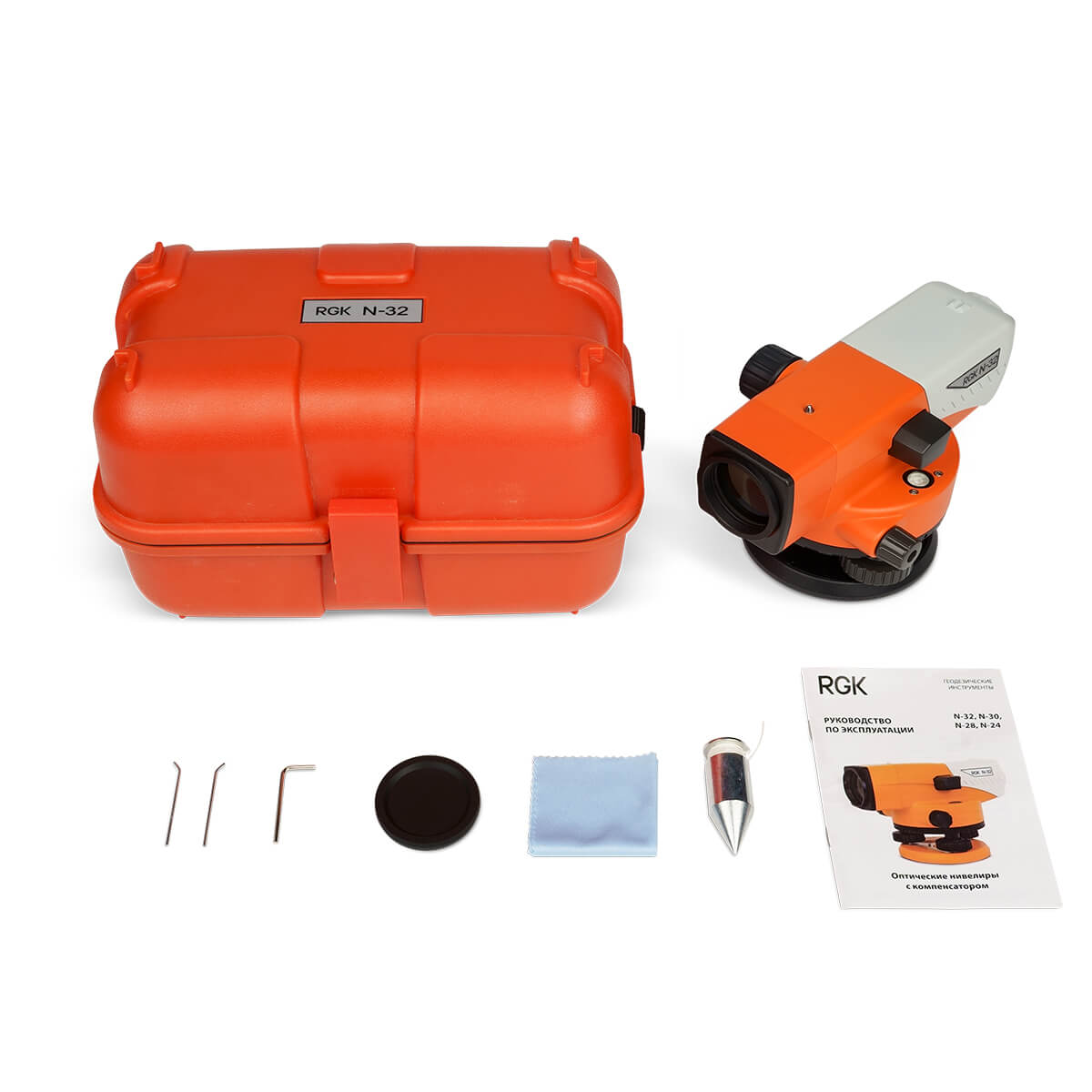 Комплект оптический нивелир RGK N-32 с поверкой + штатив S6-N + рейка AMO S5 — изображение 10