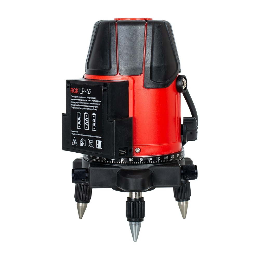 Комплект: лазерный уровень RGK LP-62 + штатив RGK LET-170 — изображение 2