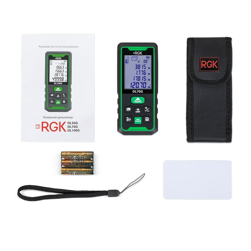 Лазерный дальномер RGK DL70G - зеленый луч — изображение 2