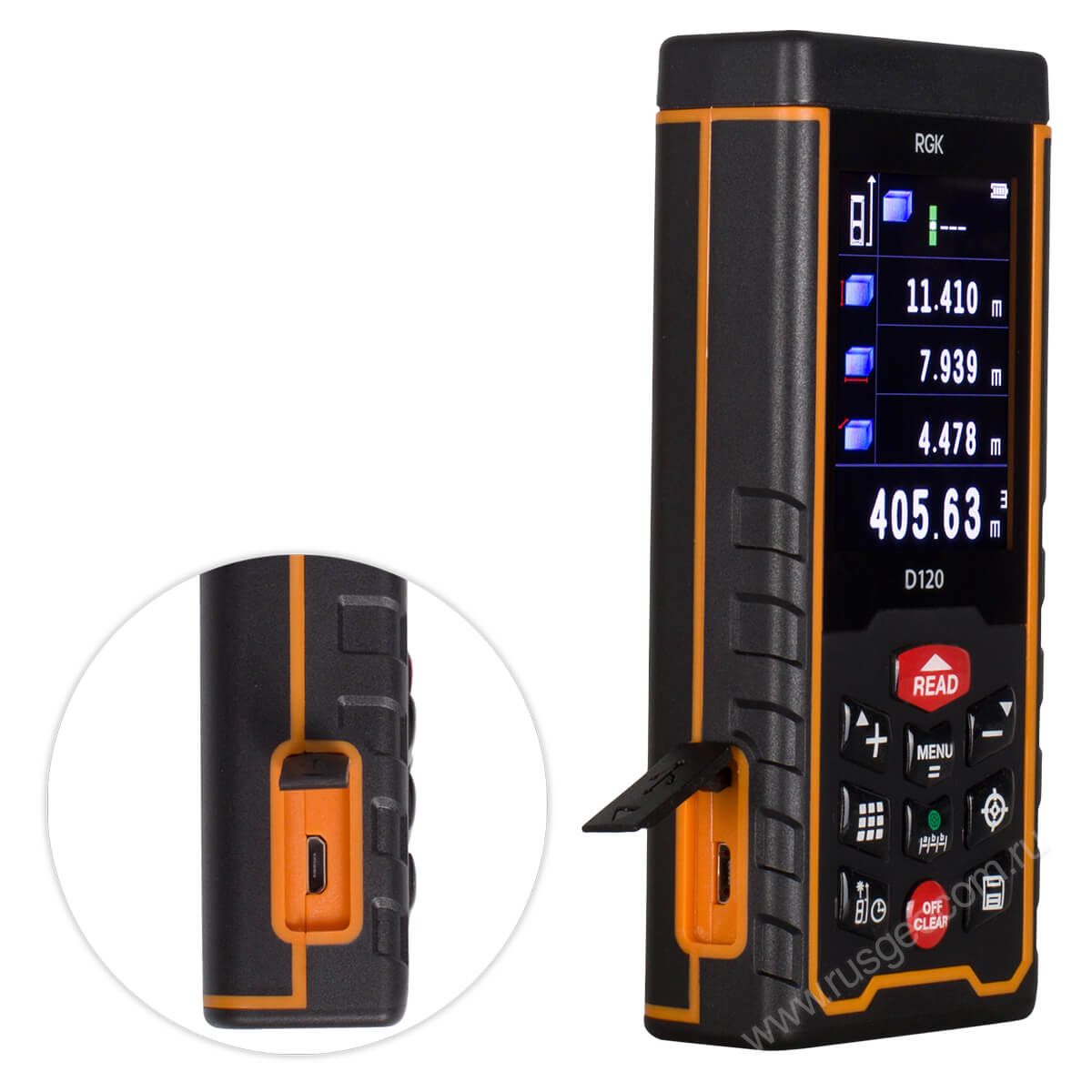 Лазерный дальномер с видоискателем RGK D120 (с поверкой) — изображение 6
