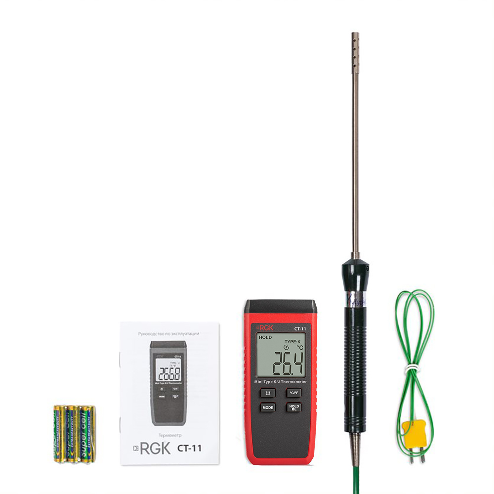 Термометр RGK CT-11 с зондом температуры воздуха TR-10A с поверкой — изображение 3
