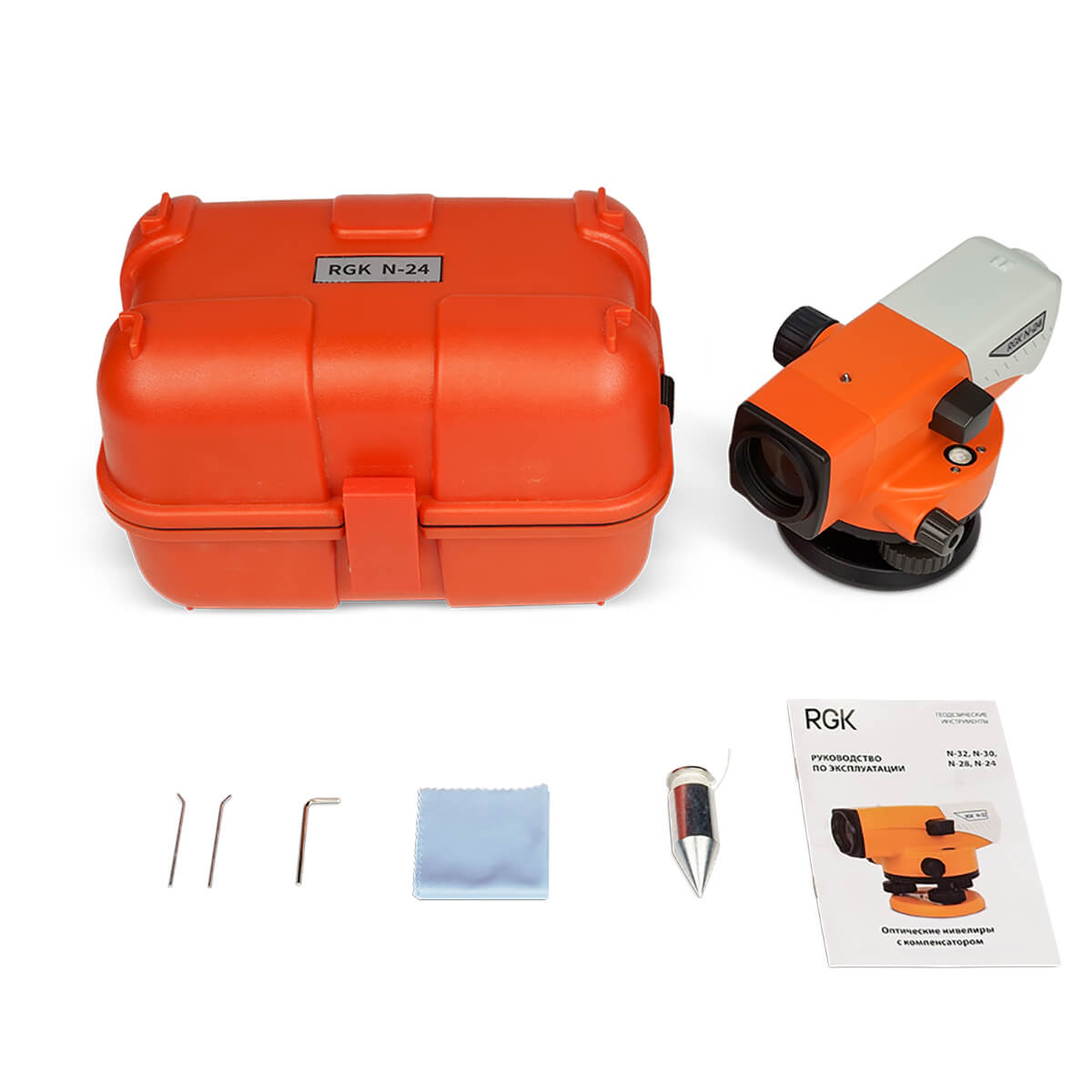 Комплект оптический нивелир RGK N-24 с поверкой + штатив S6-N + рейка AMO S3 — изображение 7