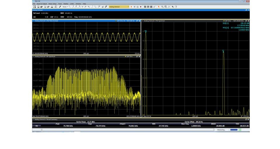 Анализ аналоговой модуляции АМ/ЧМ/ФМ RohdeSchwarz FSWP-K7 для анализаторов спектра и сигна...