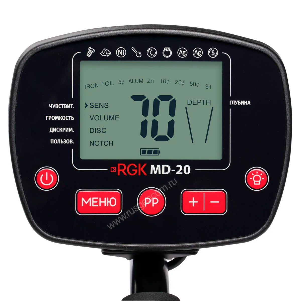 Комплект: Металлоискатель RGK MD-20 + пинпоинтер RGK MD-5 — изображение 5