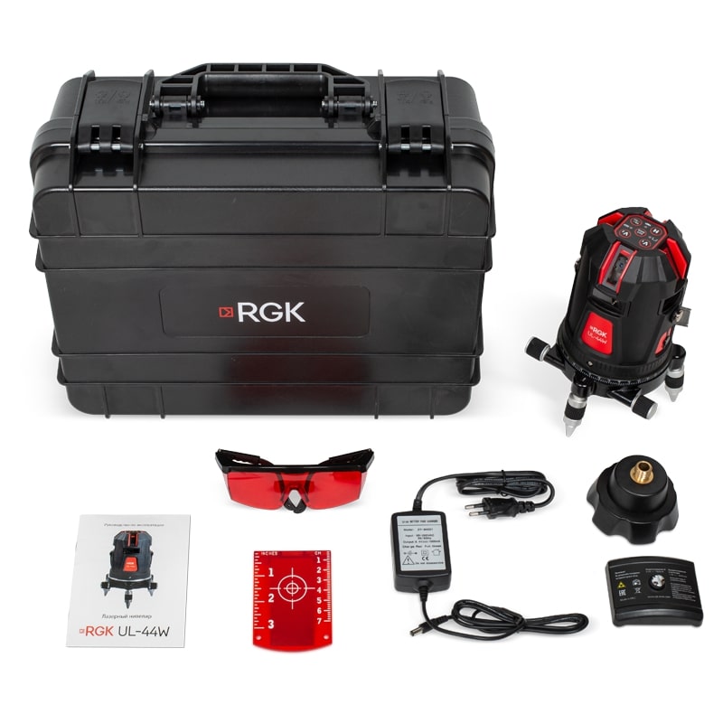Комплект: лазерный уровень RGK UL-44W Black + штанга-упор — изображение 9