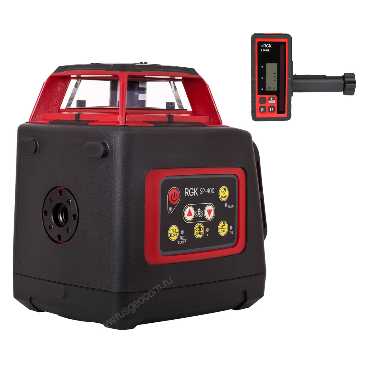 Комплект: ротационный нивелир RGK SP-400 + миллиметровый приёмник излучения RGK LD-88