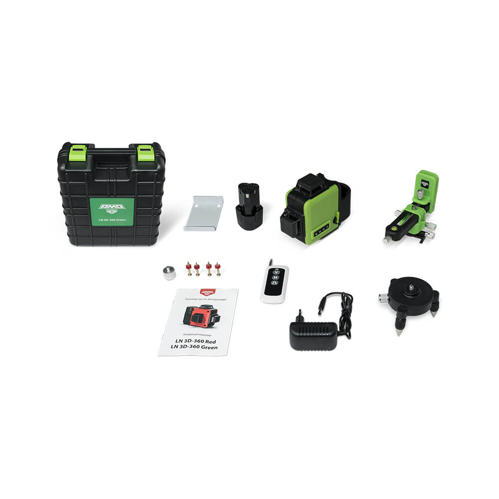 Лазерный уровень AMO LN 3D-360 Green с зеленым лучом — изображение 6