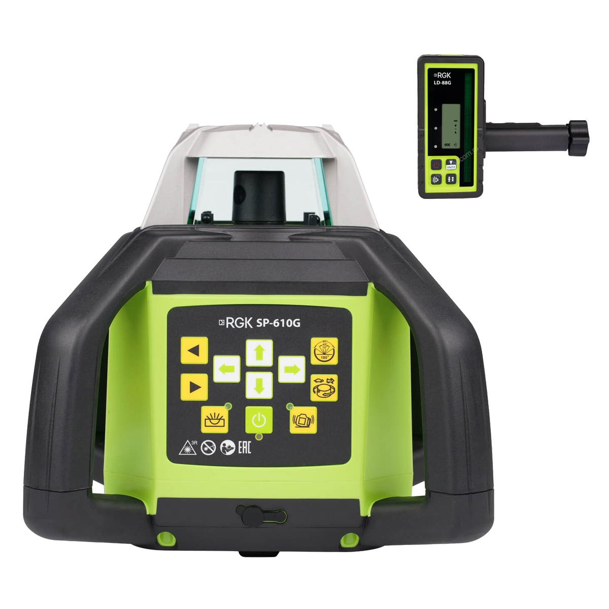 Комплект: ротационный нивелир RGK SP-610G с калибровкой + миллиметровый приёмник излучения...