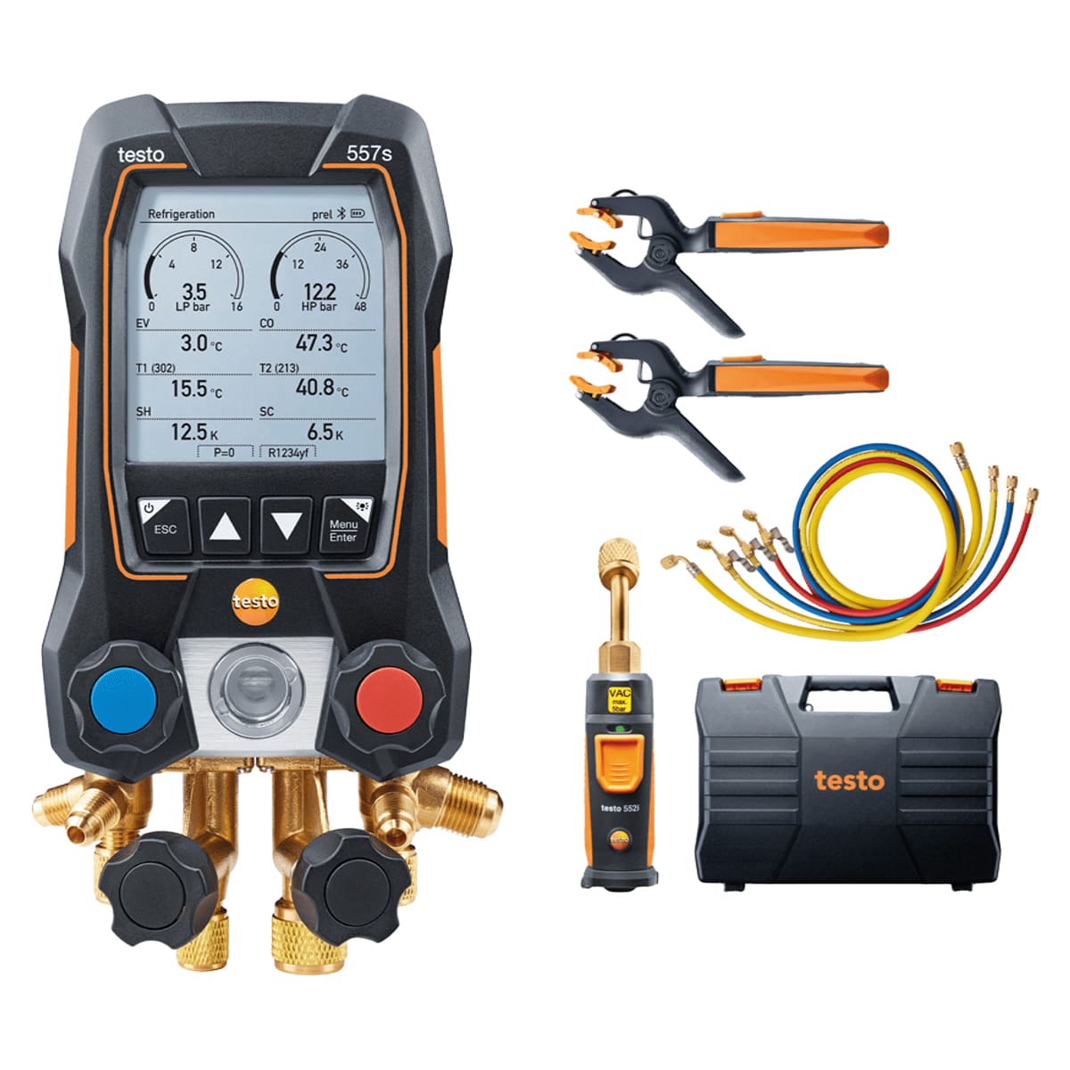 Цифровой манометрический коллектор Testo 557s комплект 2 в кейсе c шлангами