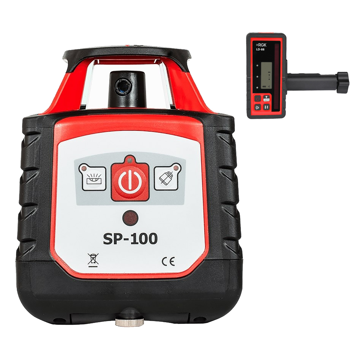 Комплект: ротационный нивелир RGK SP-100 с калибровкой + миллиметровый приёмник излучения ...