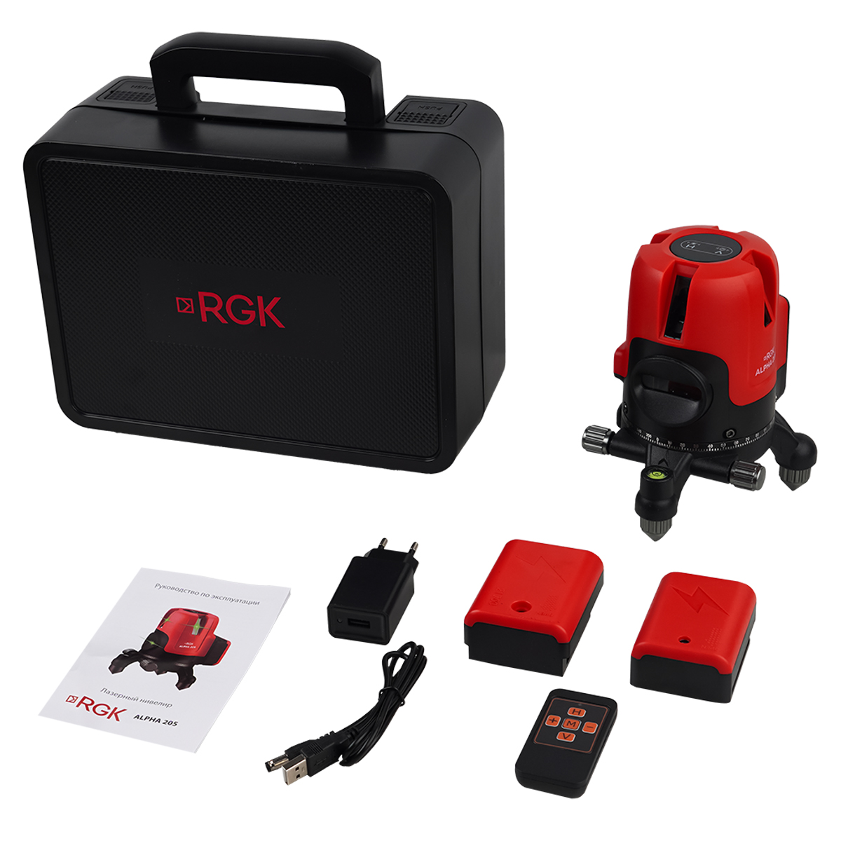 Лазерный уровень RGK ALPHA 205 с зелёным лучом — изображение 7