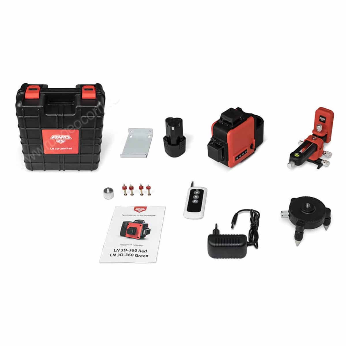 Лазерный уровень AMO LN 3D-360 Red с калибровкой — изображение 7