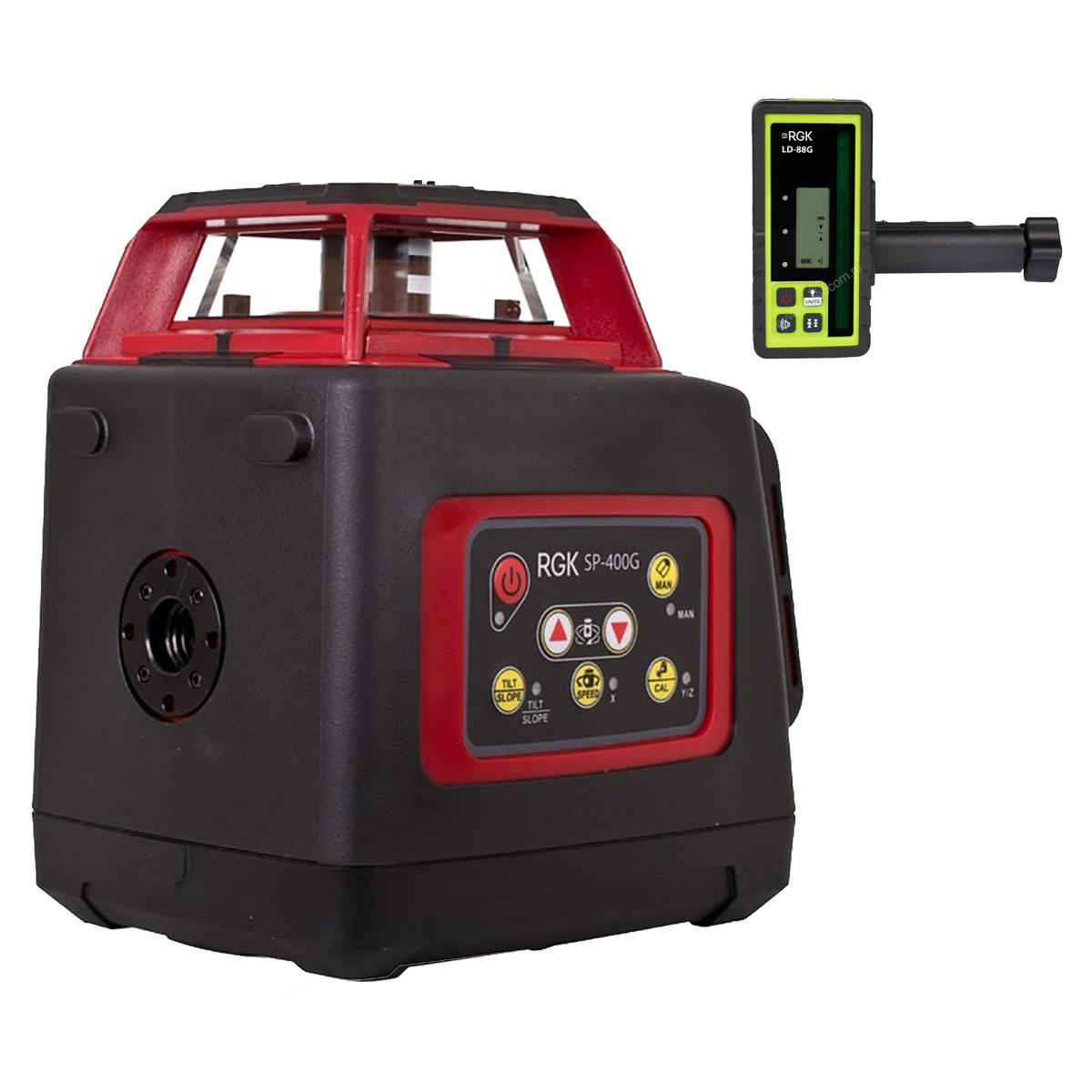 Комплект: ротационный нивелир RGK SP-400G с калибровкой + миллиметровый приёмник излучения...