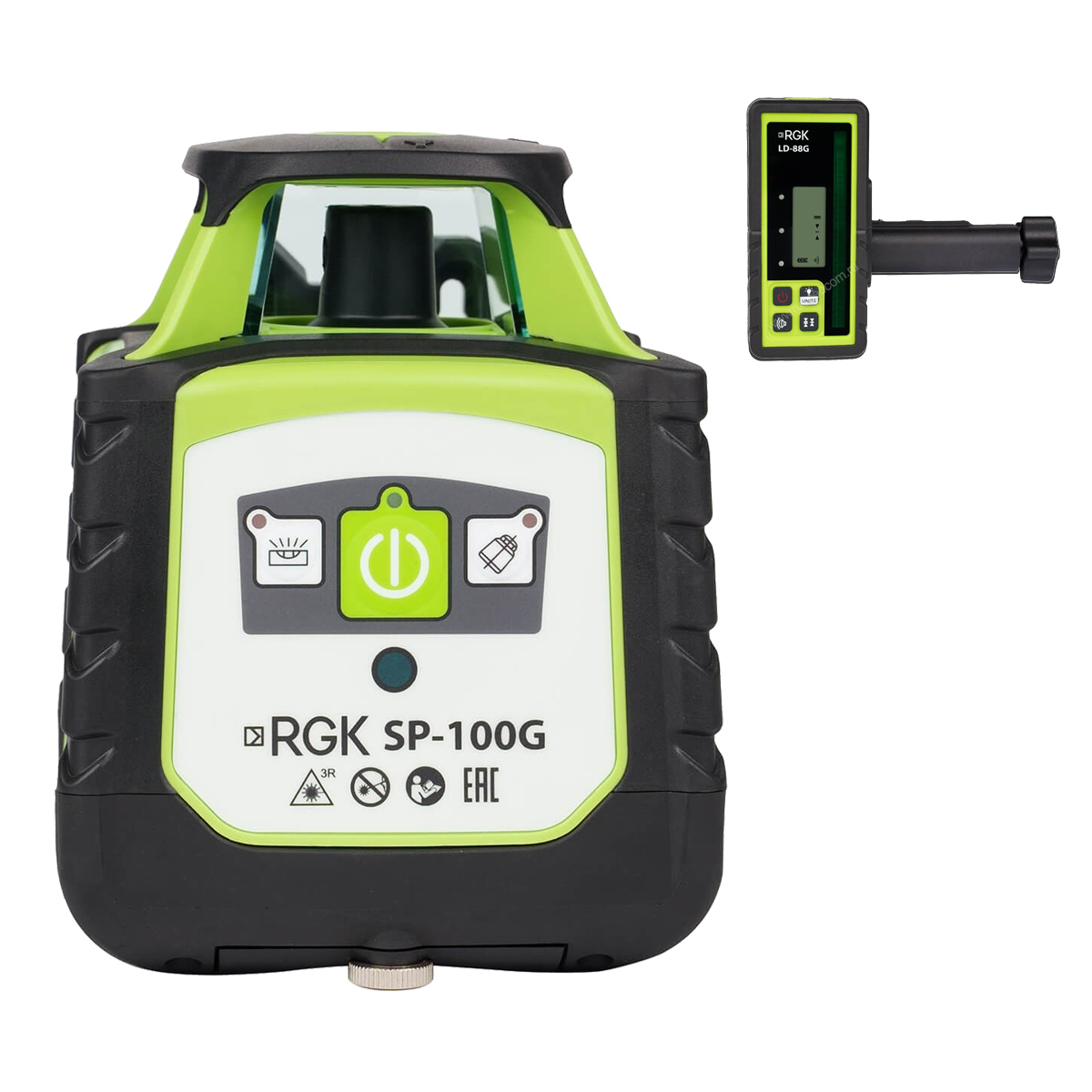 Комплект: ротационный нивелир RGK SP-100G с калибровкой + миллиметровый приёмник излучения...