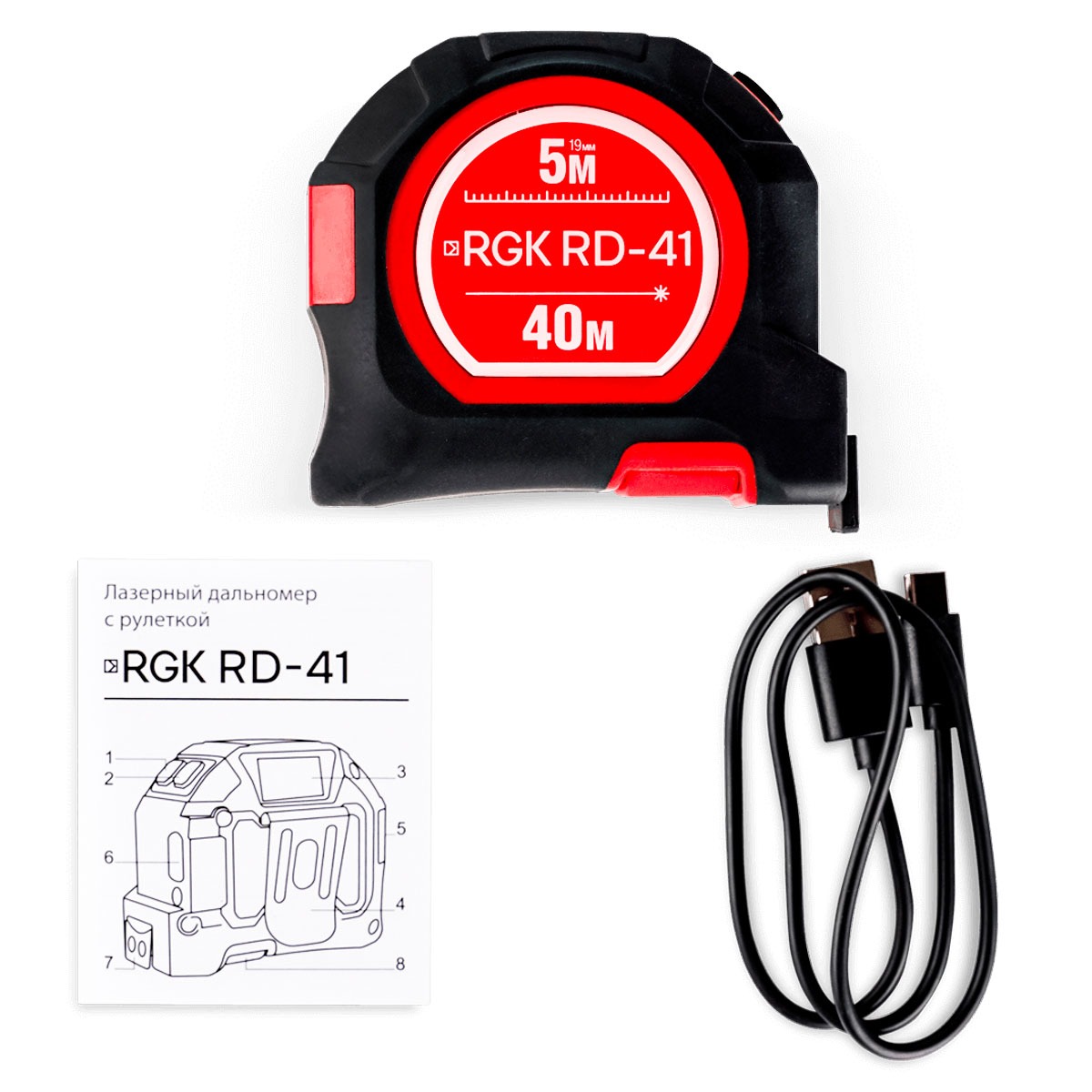 Лазерный дальномер RGK RD-41 с рулеткой с калибровкой — изображение 6